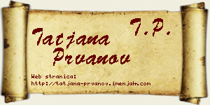 Tatjana Prvanov vizit kartica